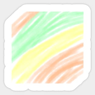 Yellow orange green watercolor abstract art Sticker